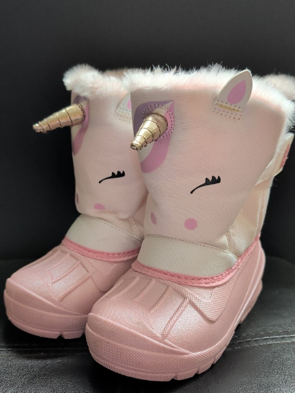 Denali Toddler Girls Size 6 White Pink Magical Unicorn Horse Winter Snow Boots